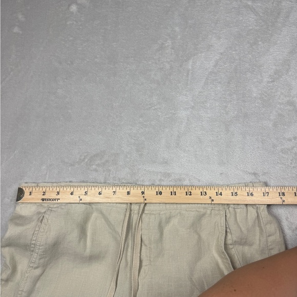 J.Jill Love Linen 100% Linen Cream Drawstring Wide Leg Casual Pants Size Medium - Picture 8 of 16